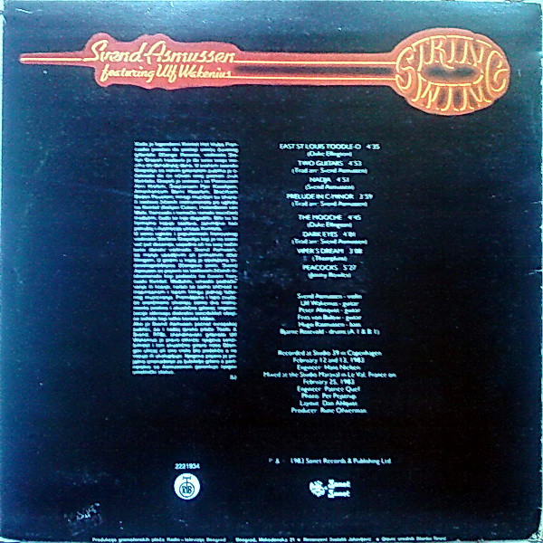 Svend Asmussen Featuring Ulf Wakenius - String Swing (LP, Album)