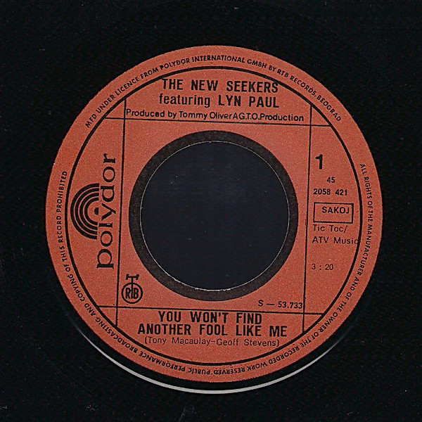 The New Seekers Featuring Lyn Paul Featuring Eve Graham - You Won't Find Another Fool Like Me (7