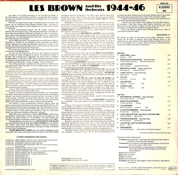 Les Brown And His Orchestra - The Uncollected Les Brown, 1944-1946 (LP, Album)