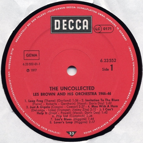 Les Brown And His Orchestra - The Uncollected Les Brown, 1944-1946 (LP, Album)