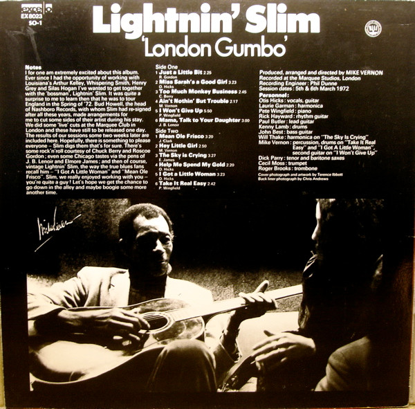 Lightnin' Slim* - London Gumbo (LP, Album, RE)