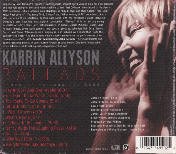 Karrin Allyson - Ballads: Remembering John Coltrane (CD, Album, Dig)