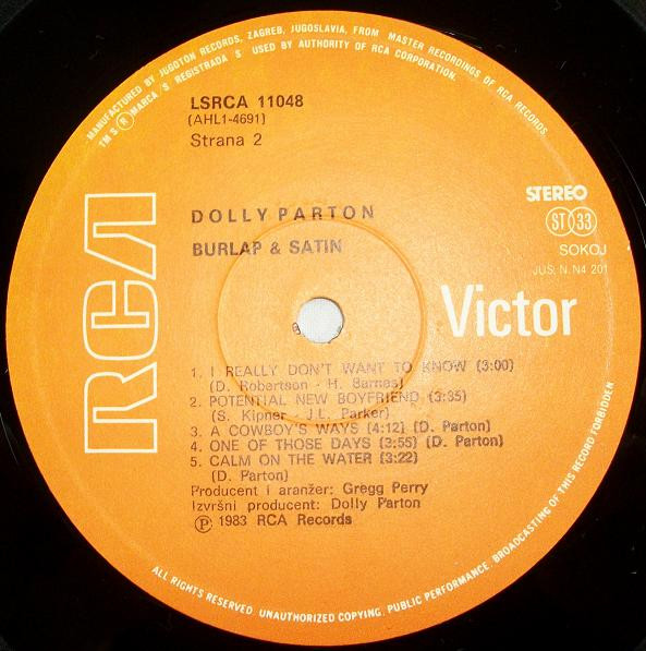 Dolly Parton - Burlap & Satin (LP, Album)