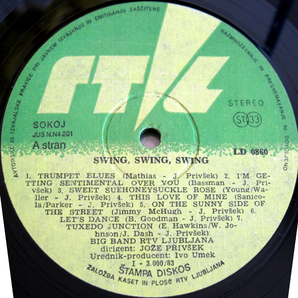 Big Band RTV Ljubljana Dirigent Jože Privšek - Swing Swing Swing (LP, Album)