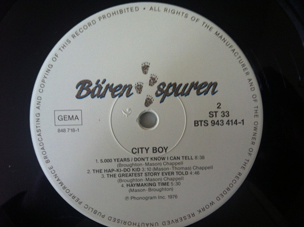 City Boy - City Boy (LP, Album, RE)