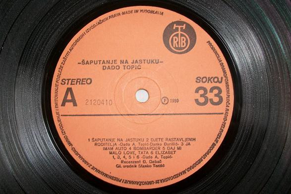 Dado Topić - Šaputanje Na Jastuku (LP, Album, RP)