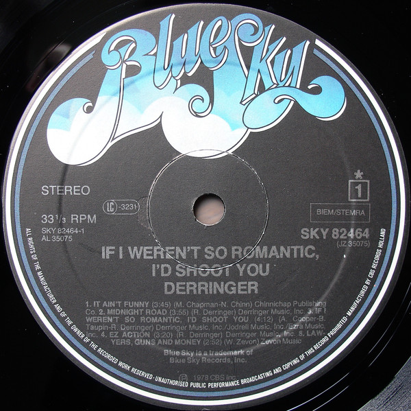Derringer (2) - If I Weren't So Romantic, I'd Shoot You (LP, Album)