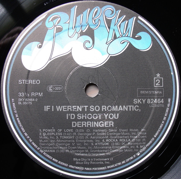 Derringer (2) - If I Weren't So Romantic, I'd Shoot You (LP, Album)