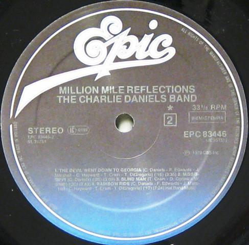 The Charlie Daniels Band - Million Mile Reflections (LP, Album)
