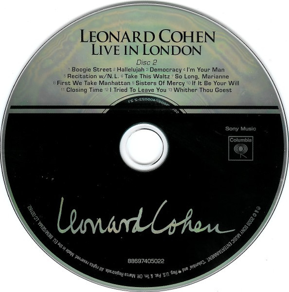 Leonard Cohen - Live In London (2xCD, Album, Car)