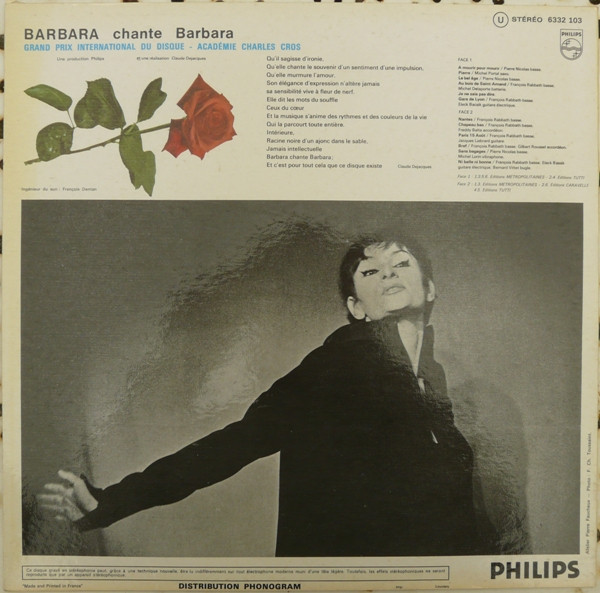 Barbara (5) - Barbara Chante Barbara (LP, Album, RE)