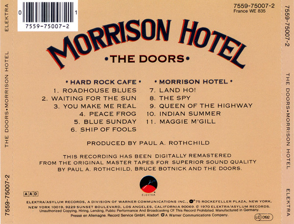 The Doors - Morrison Hotel (CD, Album, RE, RM)