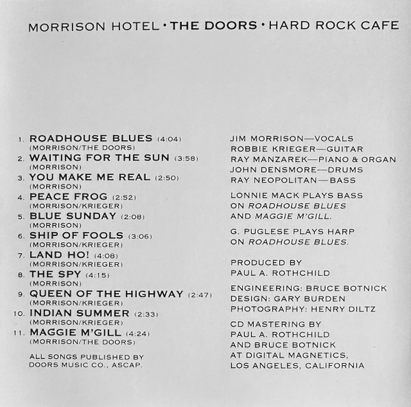 The Doors - Morrison Hotel (CD, Album, RE, RM)