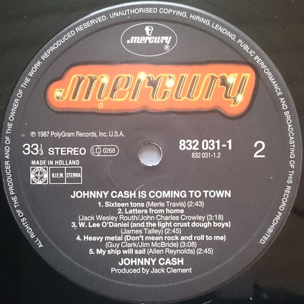 Johnny Cash - Johnny Cash Is Coming To Town (LP, Album)