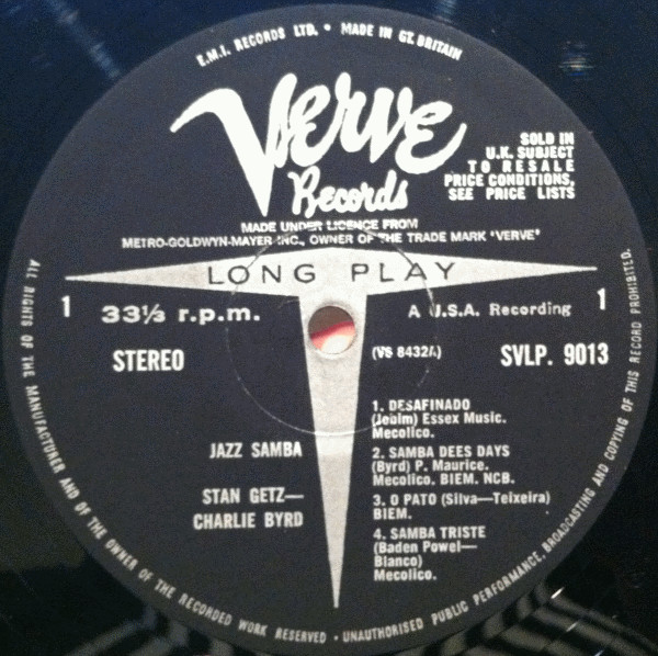 Stan Getz, Charlie Byrd - Jazz Samba (LP, Album)