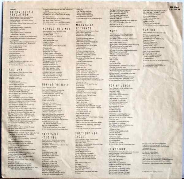 Tracy Chapman - Tracy Chapman (LP, Album, Mat)