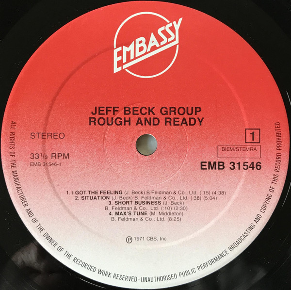 Jeff Beck Group - Rough And Ready (LP, Album, RE)