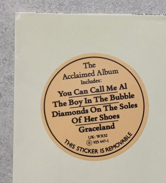 Paul Simon - Graceland (LP, Album, Emb)