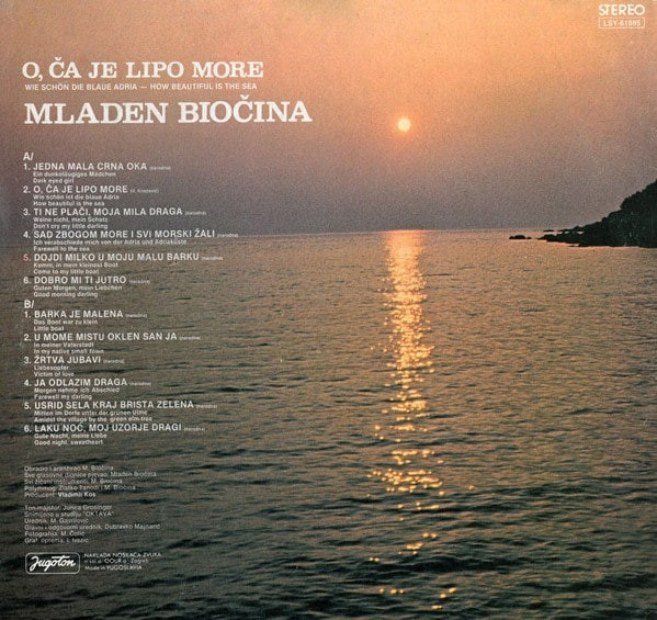 Mladen Biočina - O, Ča Je Lipo More (LP, Album)