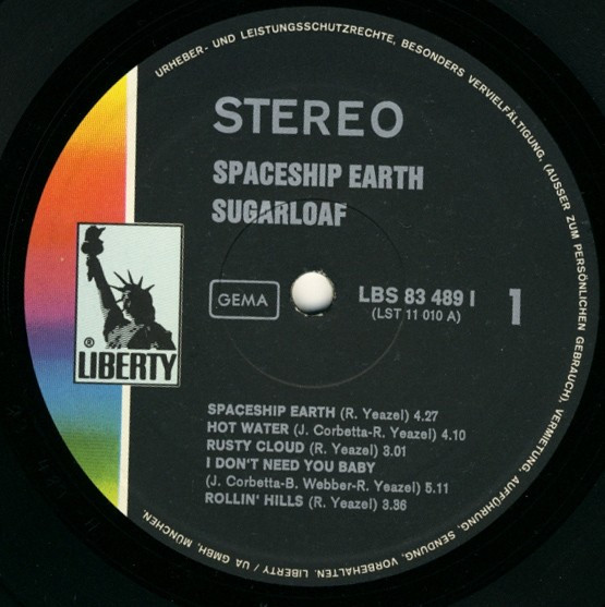 Sugarloaf* - Spaceship Earth (LP, Album)