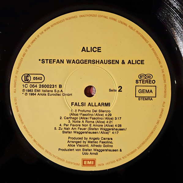 Alice (4) - Falsi Allarmi (LP, Album)