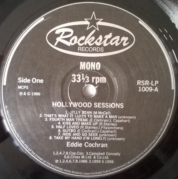 Eddie Cochran - The Hollywood Sessions (LP, Comp, Mono)