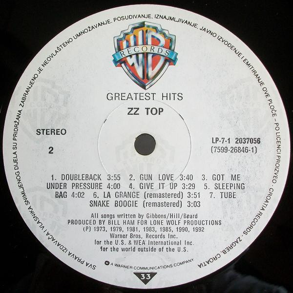 ZZ Top - Greatest Hits (LP, Comp)