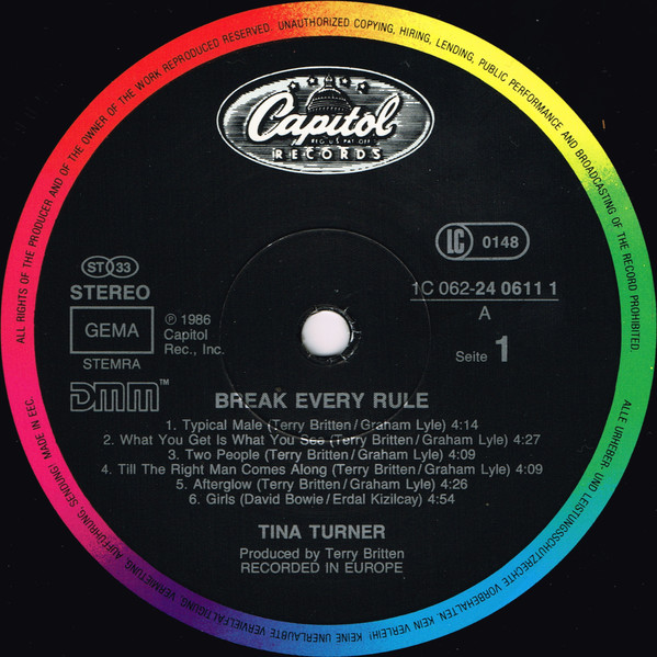 Tina Turner - Break Every Rule (LP, Album)