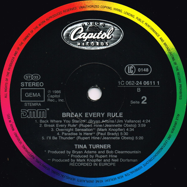 Tina Turner - Break Every Rule (LP, Album)