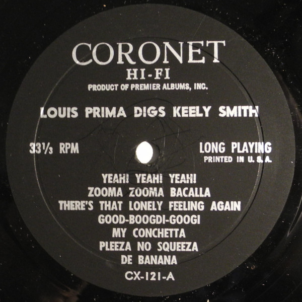 Louis Prima & Keely Smith - Louis Prima Digs Keely Smith (LP, Album, Mono)