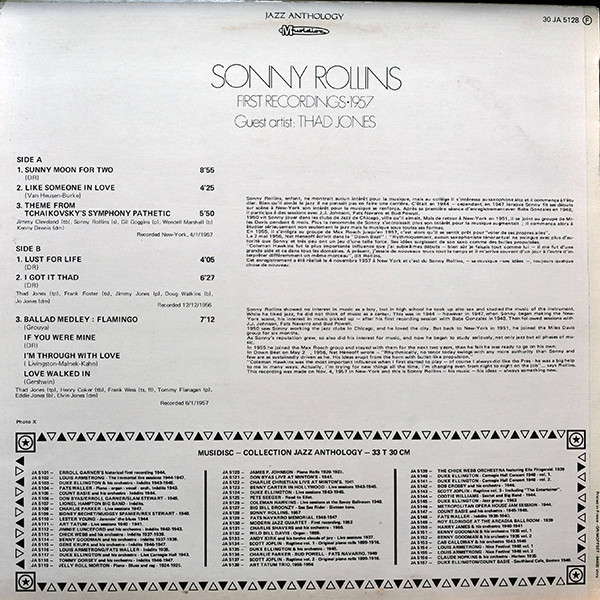 Sonny Rollins Guest Artist : Thad Jones - First Recordings 1957 (LP, Comp, Mono, RE)