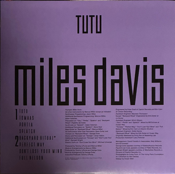 Miles Davis - Tutu (LP, Album, RE)