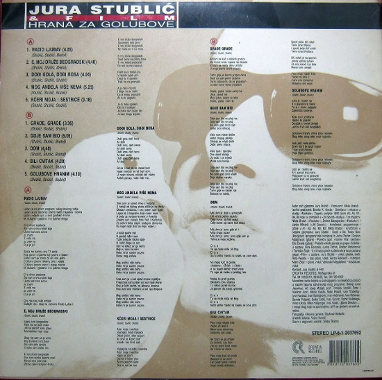 Jura StubliÄ‡ & Film* - Hrana Za Golubove (LP, Album)
