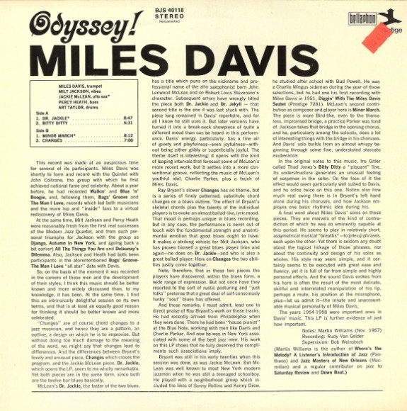 Miles Davis - Odyssey! (LP, Album, RE)