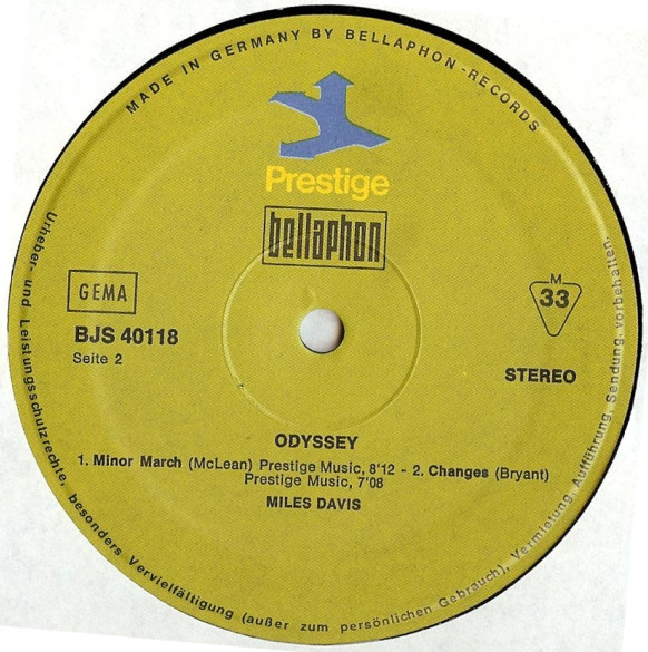 Miles Davis - Odyssey! (LP, Album, RE)