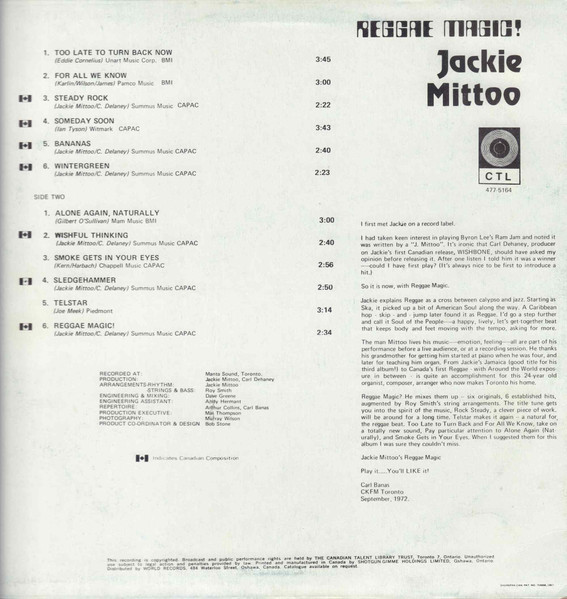 Jackie Mittoo - Reggae Magic (LP, Album, RE)