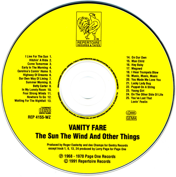 Vanity Fare - The Sun  The Wind And Other Things (CD, Comp)