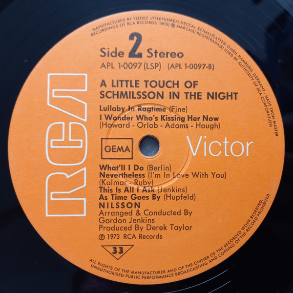 Nilsson* - A Little Touch Of Schmilsson In The Night (LP, Album, Gat)