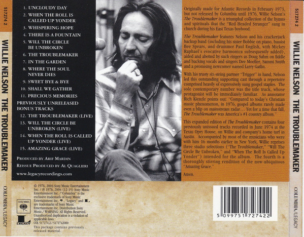 Willie Nelson - The Troublemaker (CD, Album, RE, RM)
