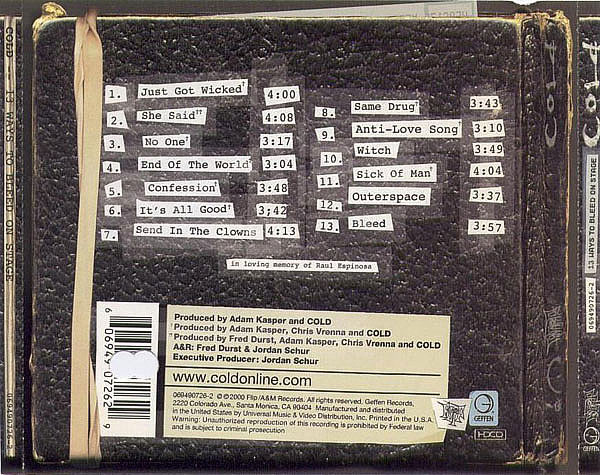 Cold (4) - 13 Ways To Bleed On Stage (HDCD, Album)