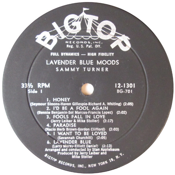 Sammy Turner - Lavender Blue Moods (LP, Mono)