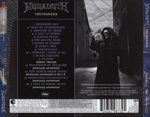 Megadeth - Youthanasia (CD, Album, Copy Prot., RE, RM, Rem)