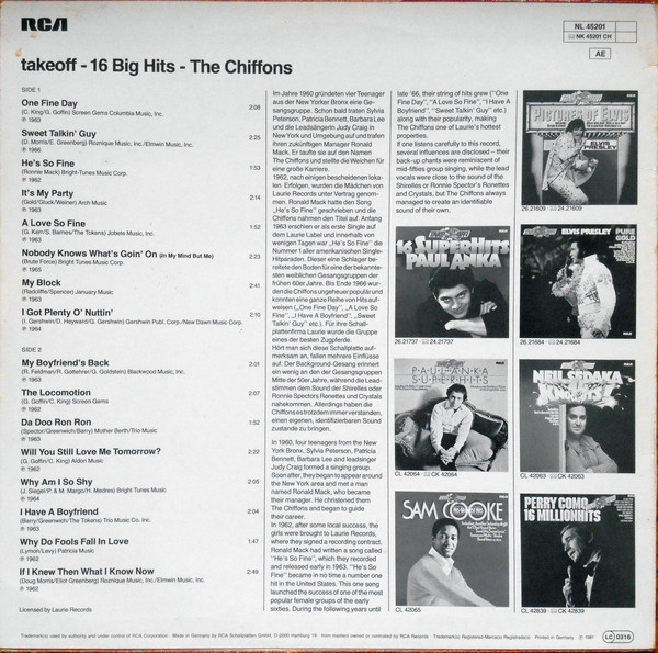 The Chiffons - 16 Big Hits (LP, Comp)