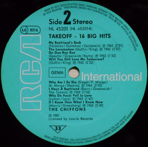 The Chiffons - 16 Big Hits (LP, Comp)