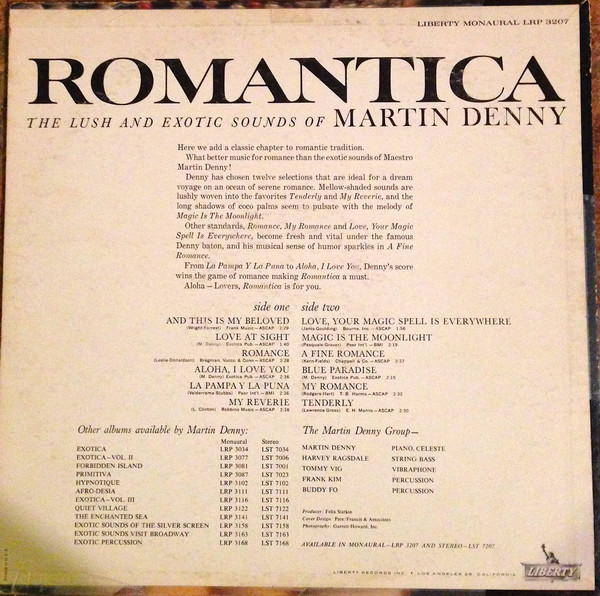 Martin Denny - Romantica (LP, Album, Mono, Ind)