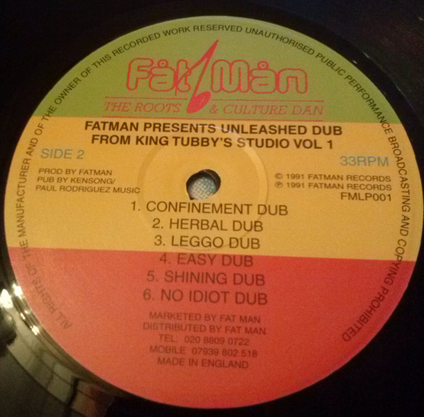 Fatman* - Fatman Presents Unleashed Dub From King Tubby's Studio Vol. 1 (LP, Album, RE)