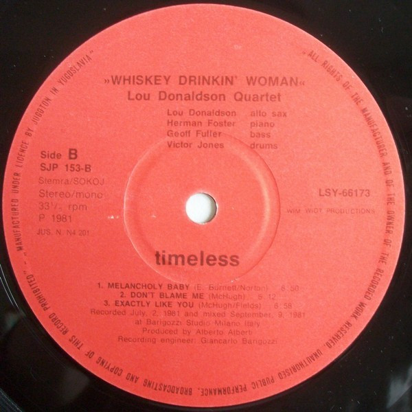 Lou Donaldson Quartet - Forgotten Man (LP, Album)