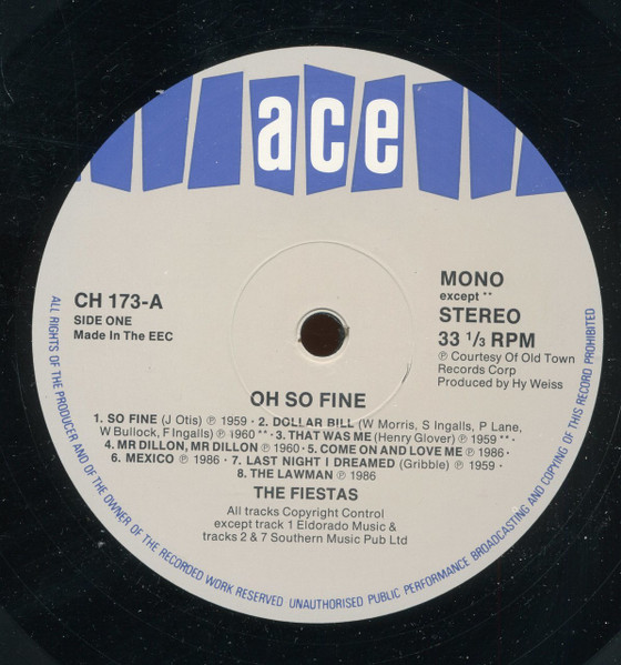 The Fiestas - The Oh So Fine Fiestas (LP, Comp)