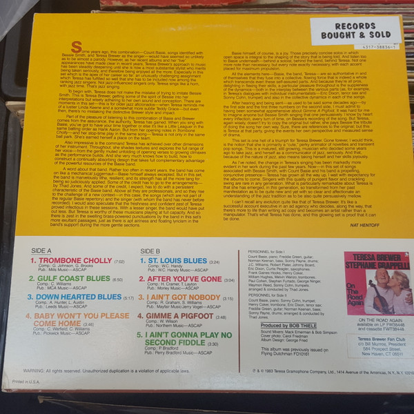Count Basie / Teresa Brewer - The Songs Of Bessie Smith (LP, Album, RE)