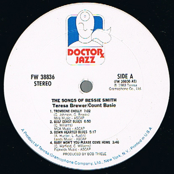 Count Basie / Teresa Brewer - The Songs Of Bessie Smith (LP, Album, RE)